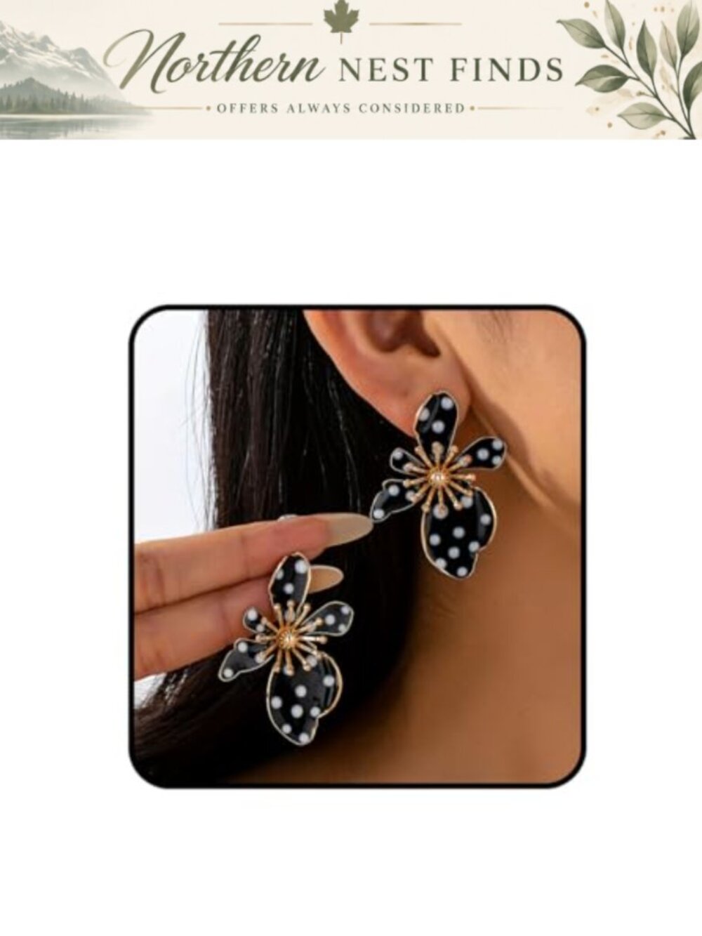 Statement Flower Drop Earrings Gold Tone Alloy Dangle Women